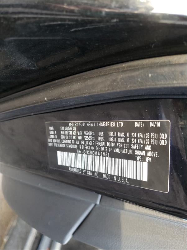 2010 SUBARU TRIBECA LI 4S4WX9HD0A4402639
