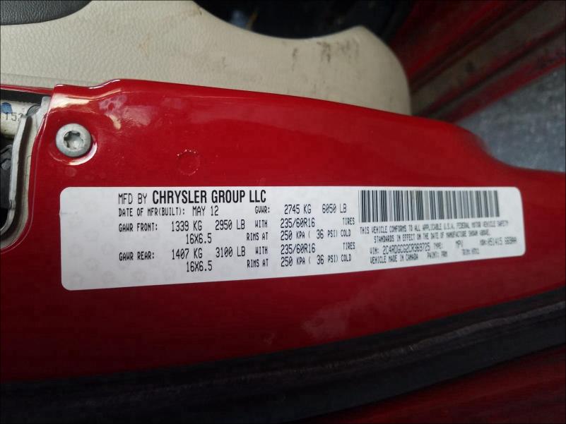 2012 DODGE GRAND CARA - 2C4RDGCG2CR369725