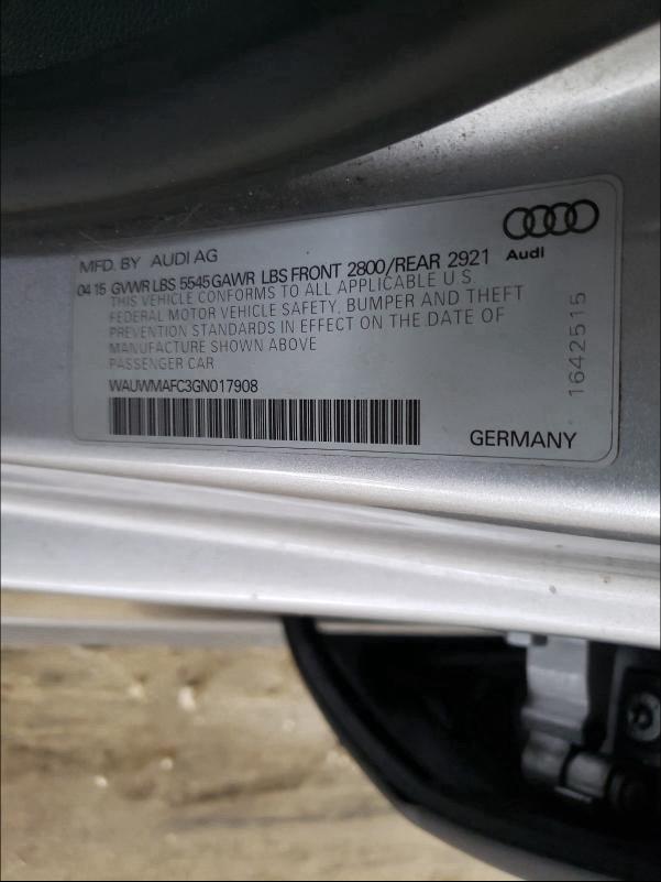 2016 AUDI A7 PREMIUM WAUWMAFC3GN017908