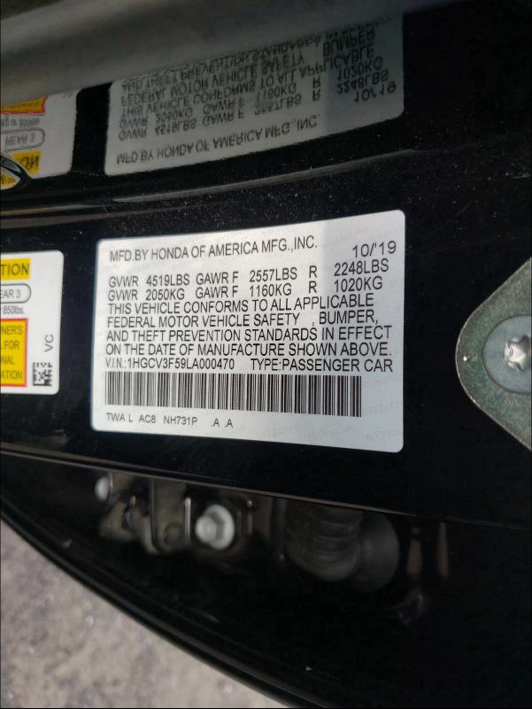2020 HONDA ACCORD HYB 1HGCV3F59LA000470