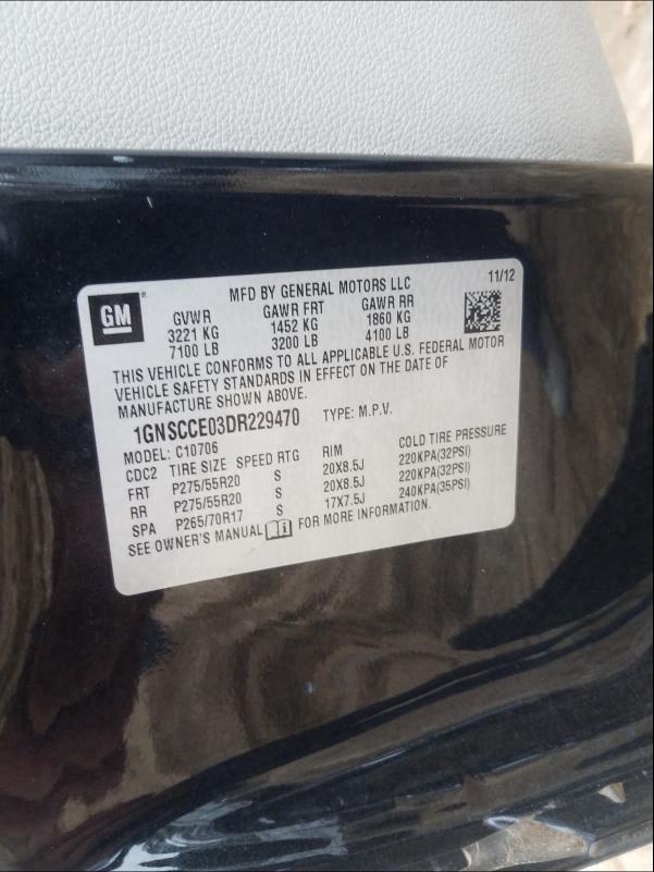 2013 CHEVROLET TAHOE C150 1GNSCCE03DR229470