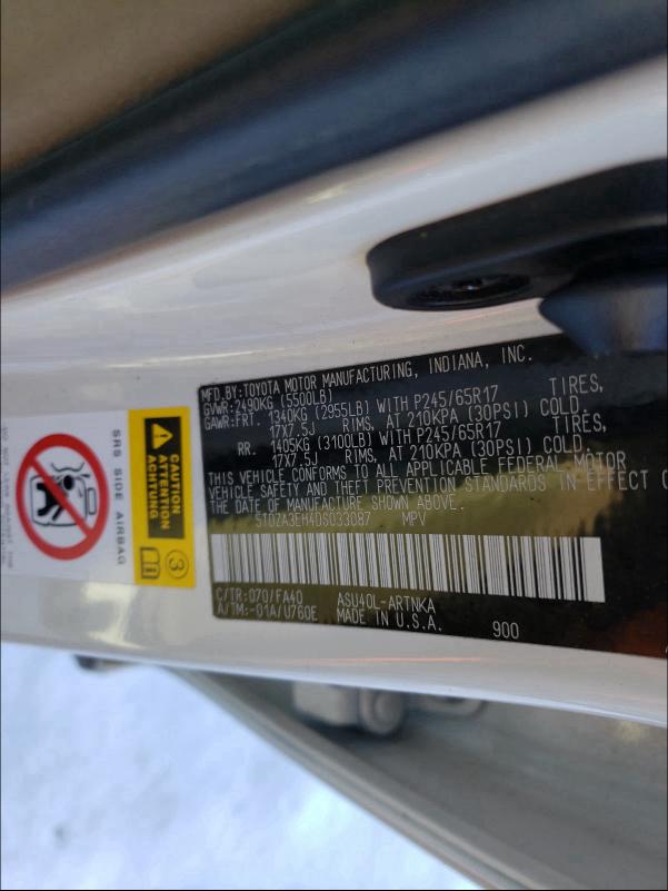 2013 TOYOTA 1/2 TON PI 5TDZA3EH4DS033087