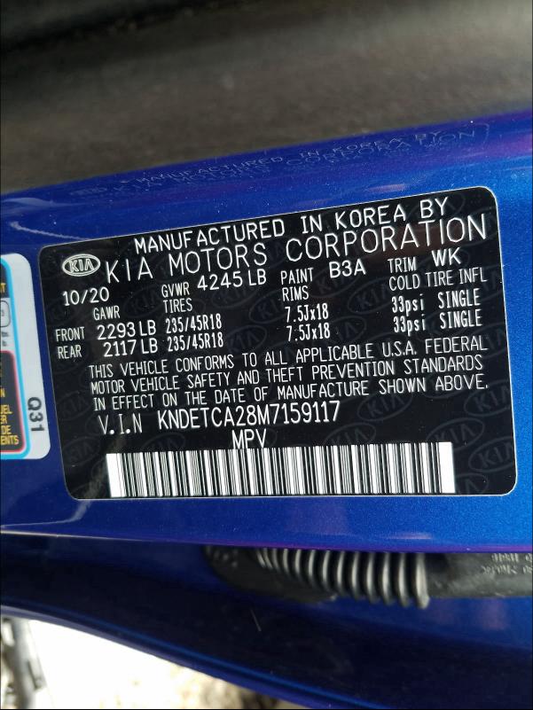 2021 KIA SELTOS SX KNDETCA28M7159117