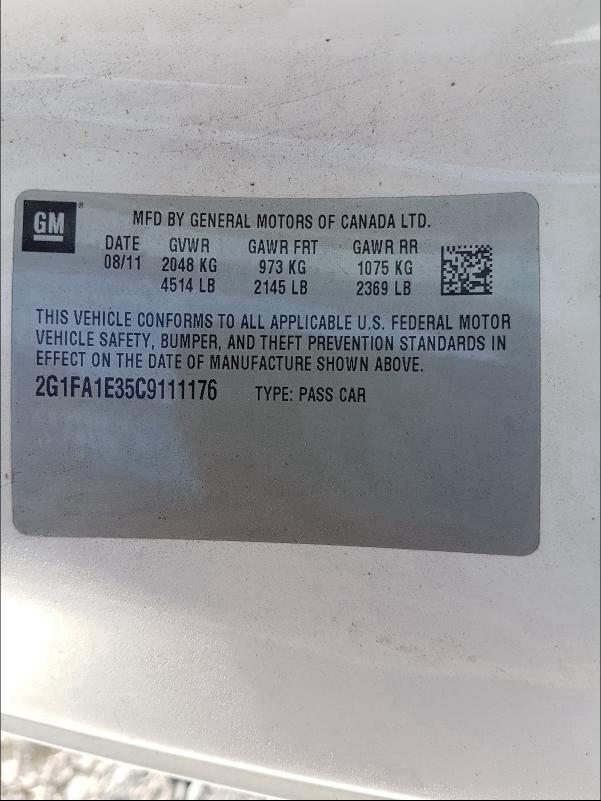 2012 CHEVROLET CAMARO LS 2G1FA1E35C9111176