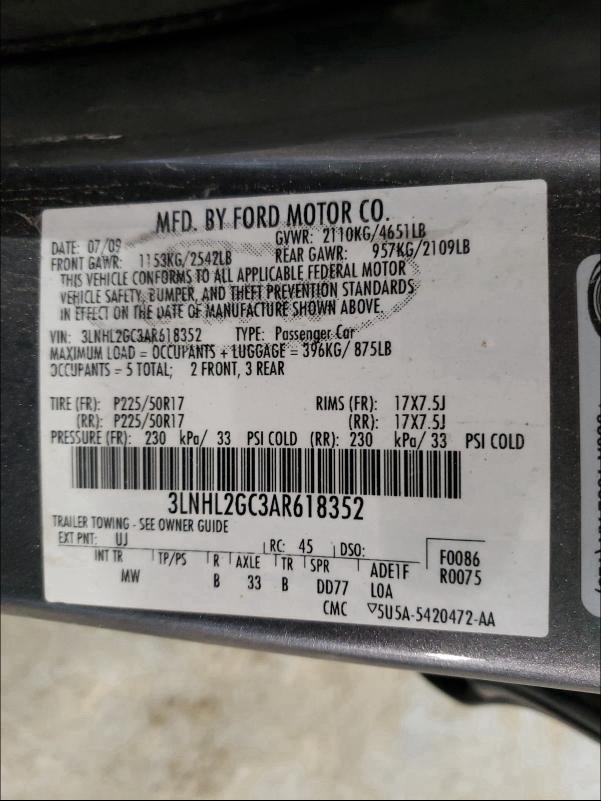 2010 LINCOLN MKZ 3LNHL2GC3AR618352