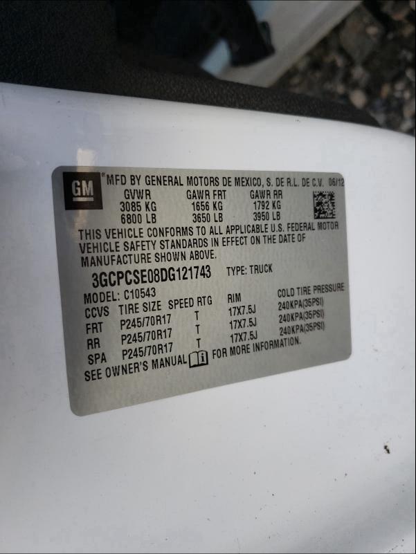 2013 CHEVROLET SILVERADO - 3GCPCSE08DG121743