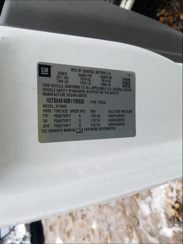 2011 GMC SAVANA G15 1GTS8AF48B1138822