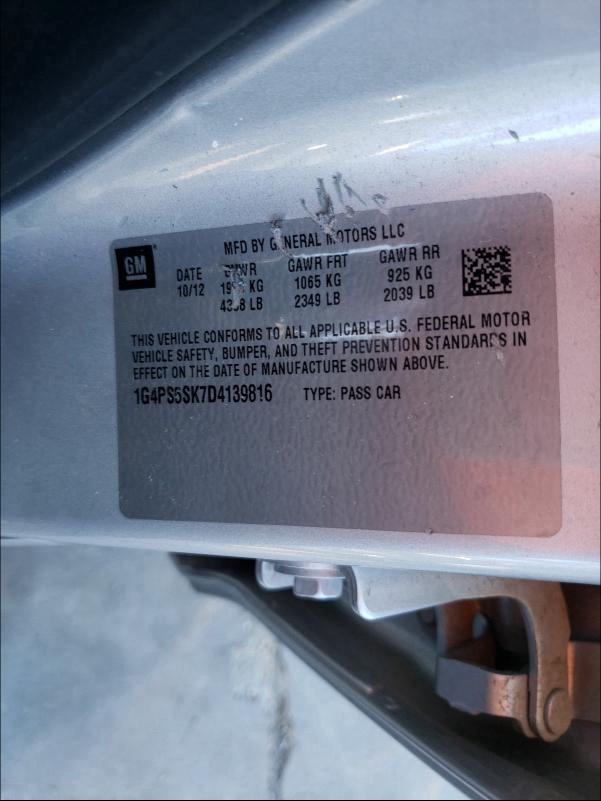 2013 BUICK VERANO 1G4PS5SK7D4139816