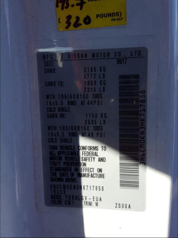2017 NISSAN NV 200 2.5 3N6CM0KN3HK717858