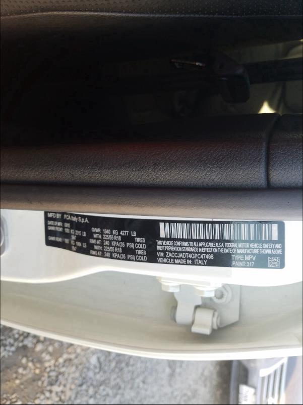 2016 JEEP RENEGADE L - ZACCJADT4GPC47496