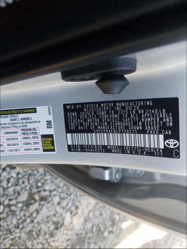 2020 TOYOTA COROLLA LE - 5YFEPRAE6LP129211