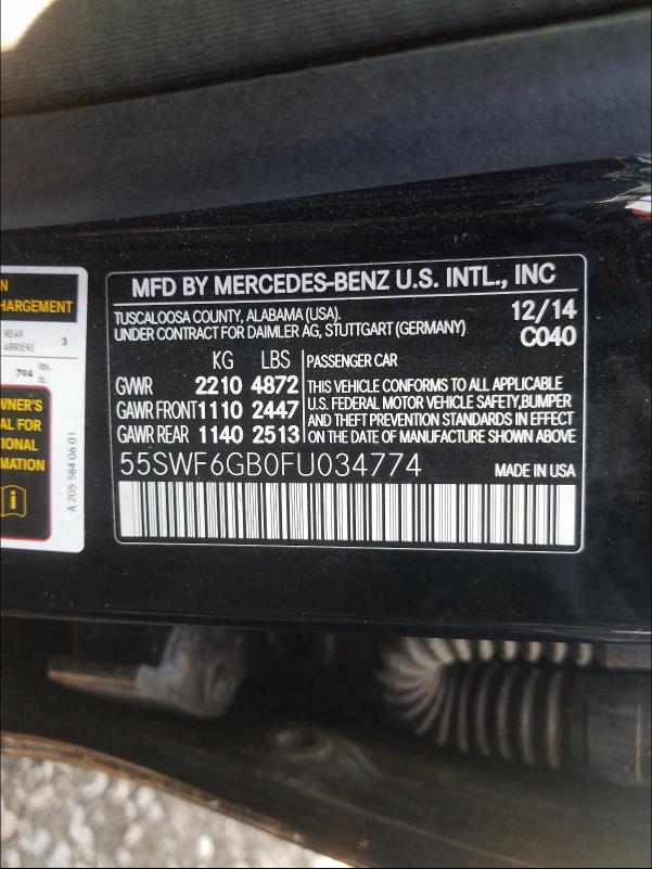 2015 MERCEDES-BENZ C 400 4MAT - 55SWF6GB0FU034774