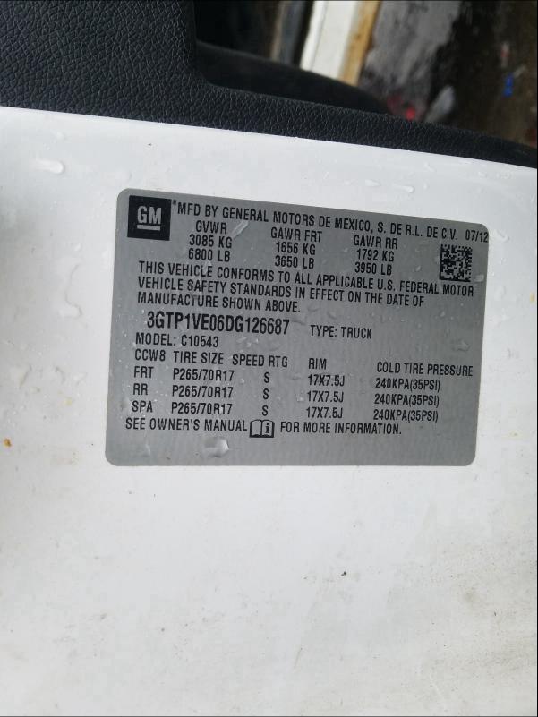 2013 GMC SIERRA C15 3GTP1VE06DG126687