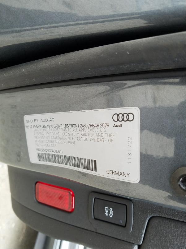 2018 AUDI A5 PREMIUM WAUENCF5XJA005601