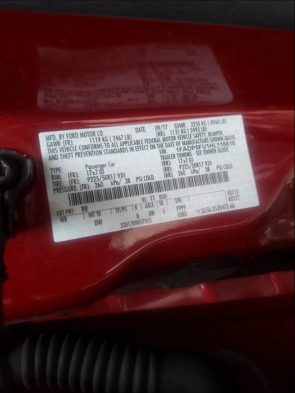 2017 FORD C-MAX TITA 1FADP5FU1HL116618