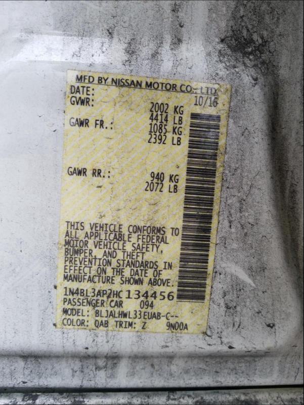 2017 NISSAN ALTIMA 3.5 1N4BL3AP2HC134456