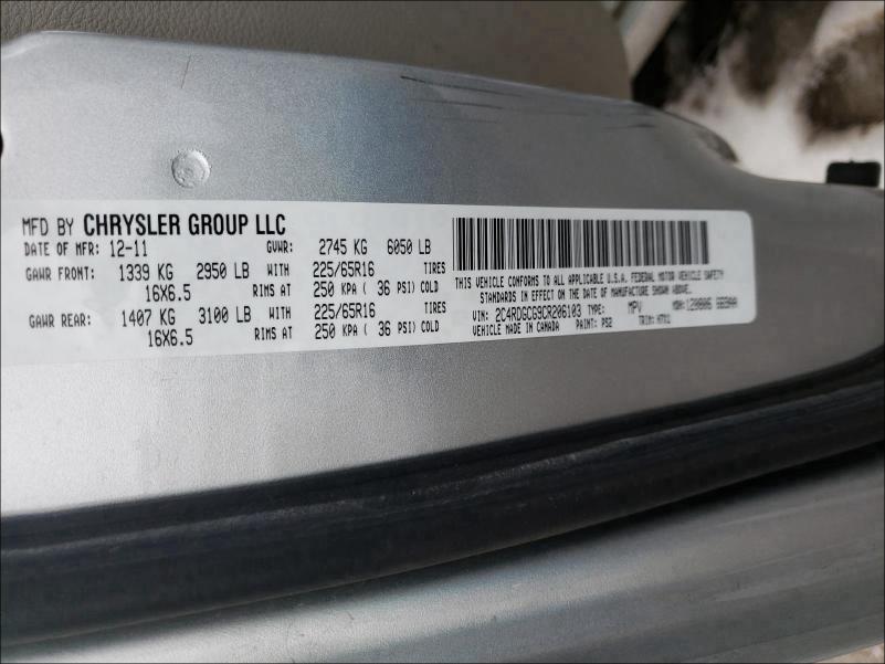2012 DODGE GRAND CARA 2C4RDGCG9CR206103