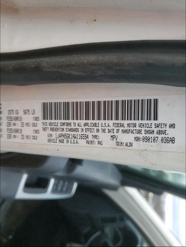 2010 JEEP LIBERTY LI 1J4PN5GK1AW116594