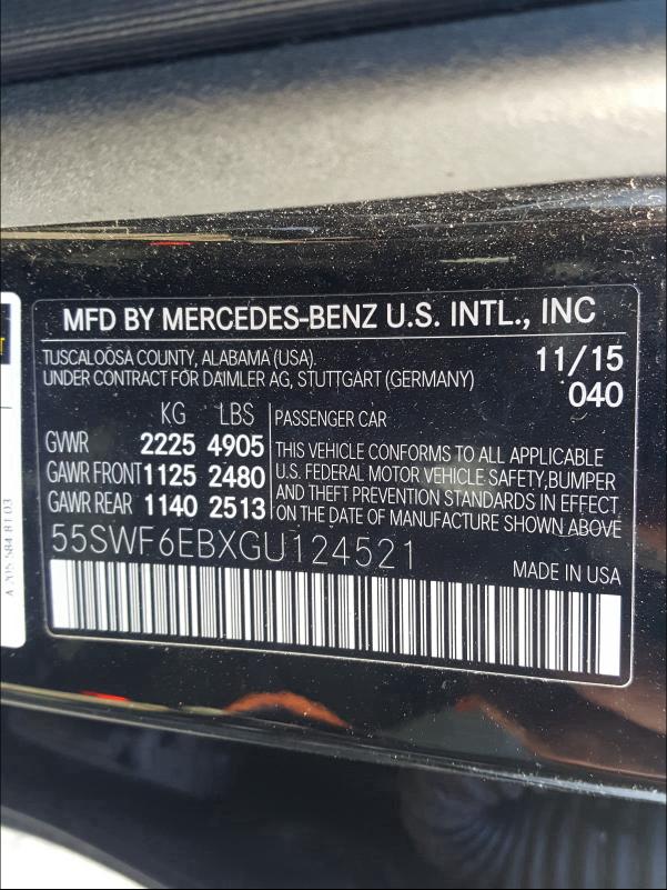 2016 MERCEDES-BENZ C 450 4MAT 55SWF6EBXGU124521