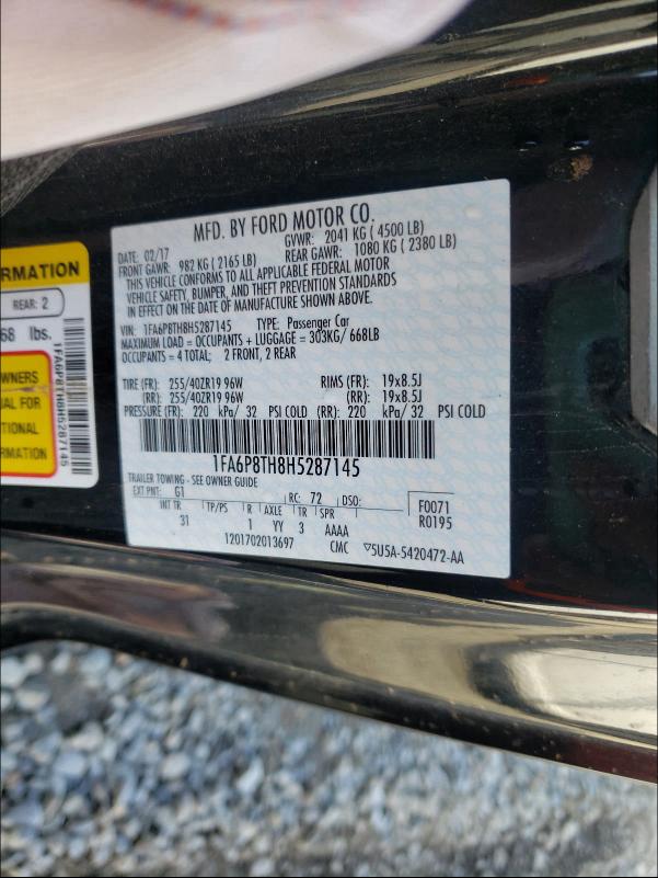 2017 FORD MUSTANG - 1FA6P8TH8H5287145