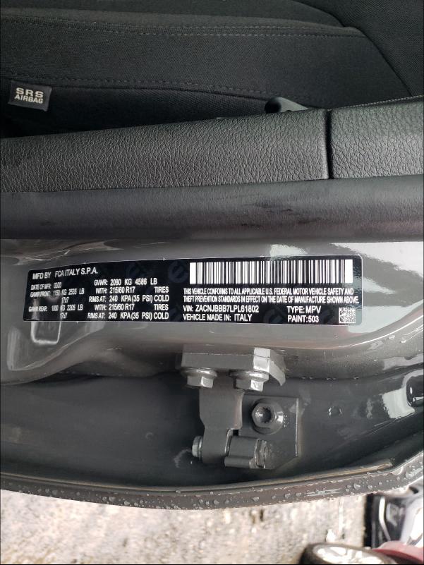 2020 JEEP RENEGADE L ZACNJBBB7LPL61802