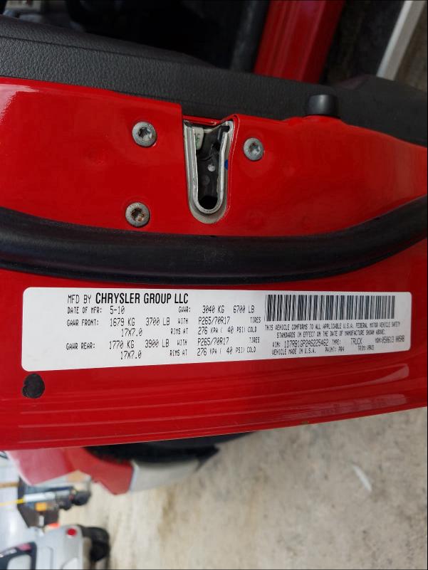 2010 DODGE RAM 1500 1D7RB1GP2AS225462