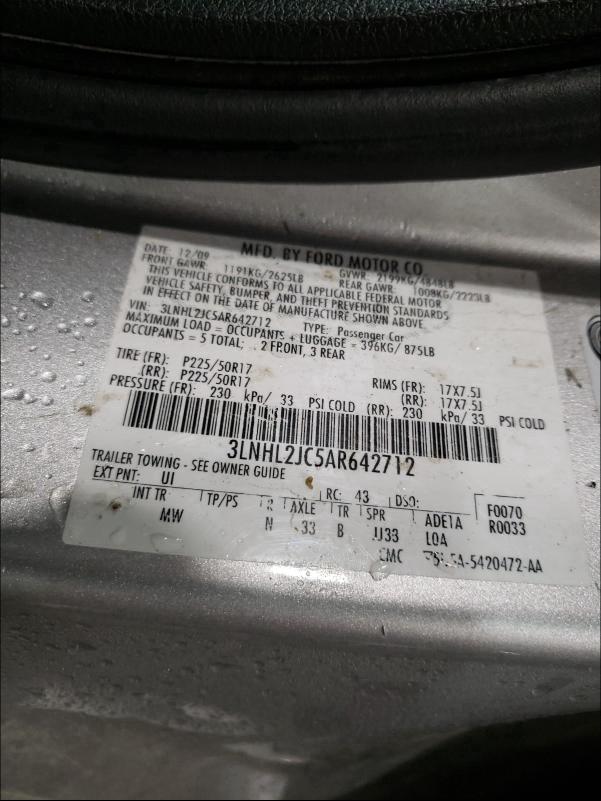 2010 LINCOLN MKZ 3LNHL2JC5AR642712