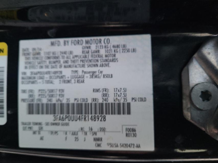 2015 FORD FUSION S H 3FA6P0UU4FR148928