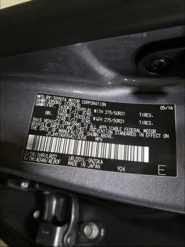 2016 LEXUS LX 570 JTJHY7AX9G4213058