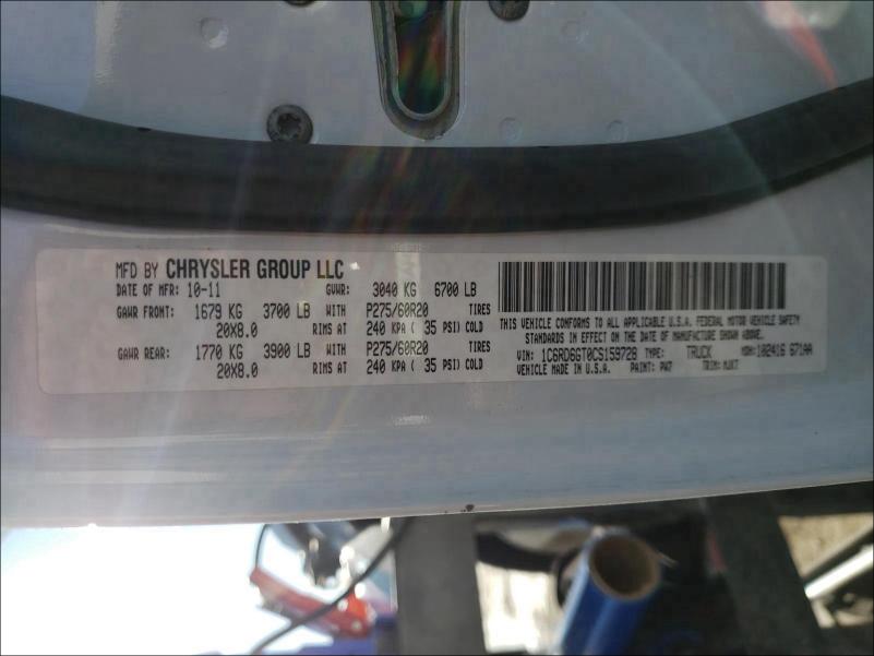 2012 DODGE RAM 1500 S 1C6RD6GT0CS159728