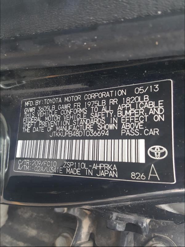 2013 TOYOTA SCION XD JTKKUPB48D1036694