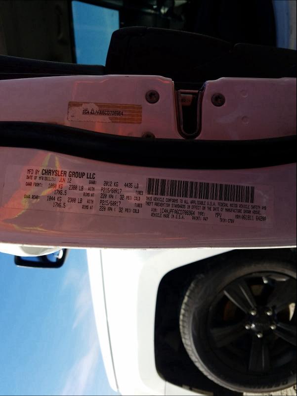 2012 JEEP PATRIOT LA 1C4NJPFA6CD706964