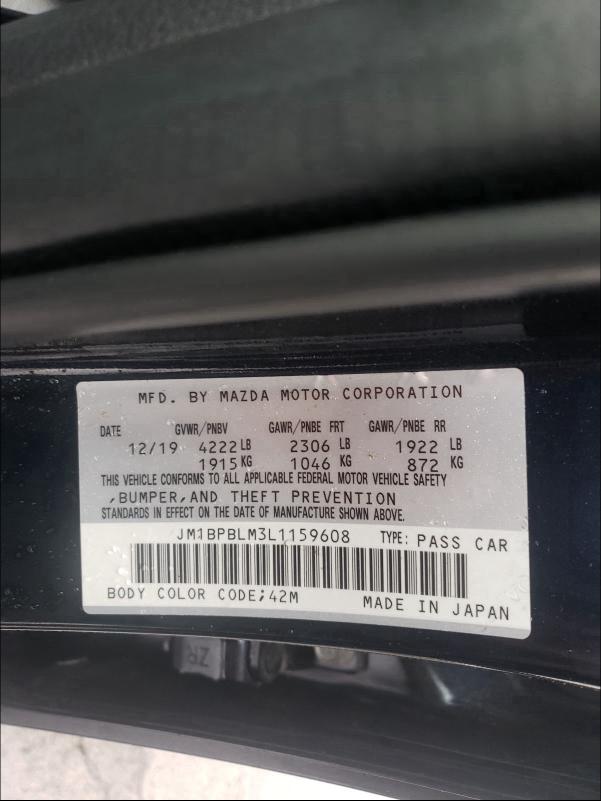 2020 MAZDA 3 JM1BPBLM3L1159608