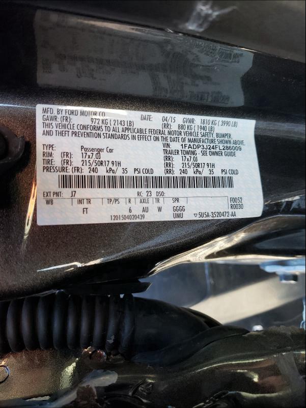 2015 FORD FOCUS TITA 1FADP3J24FL286009