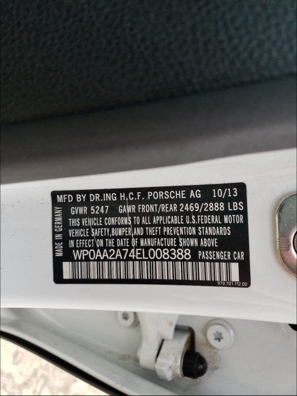 2014 PORSCHE PANAMERA 2 WP0AA2A74EL008388