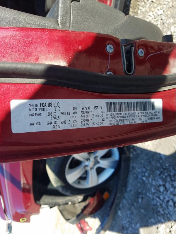 2016 JEEP PATRIOT LA 1C4NJRFBXGD709392