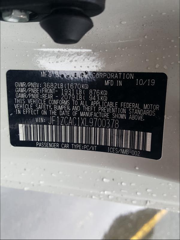 2020 SUBARU BRZ LIMITE - JF1ZCAC1XL9700378