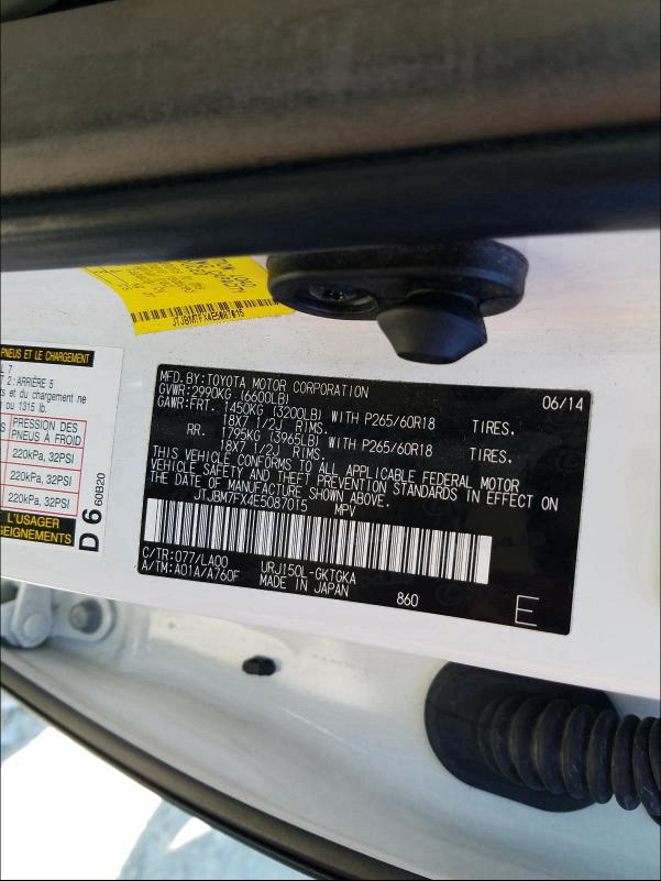 2014 LEXUS GX 460 JTJBM7FX4E5087015