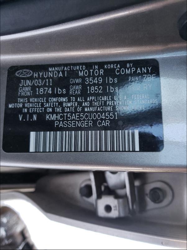 2012 HYUNDAI ACCENT GLS KMHCT5AE5CU004551