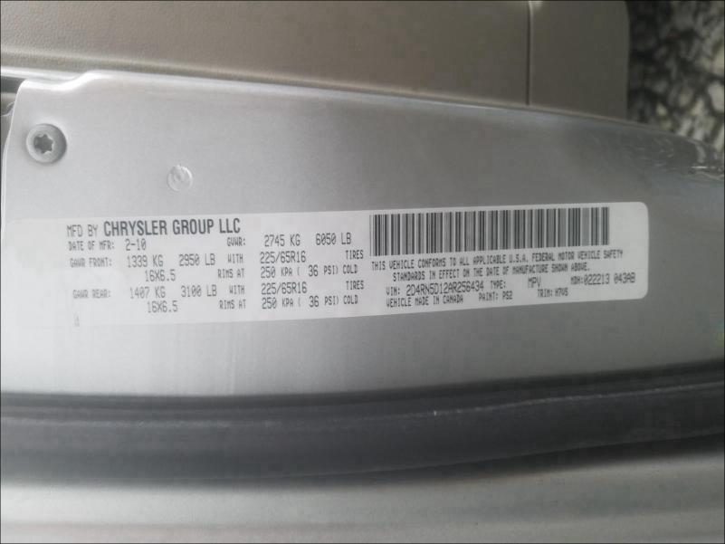 2010 DODGE GRAND CARA 2D4RN5D12AR256434