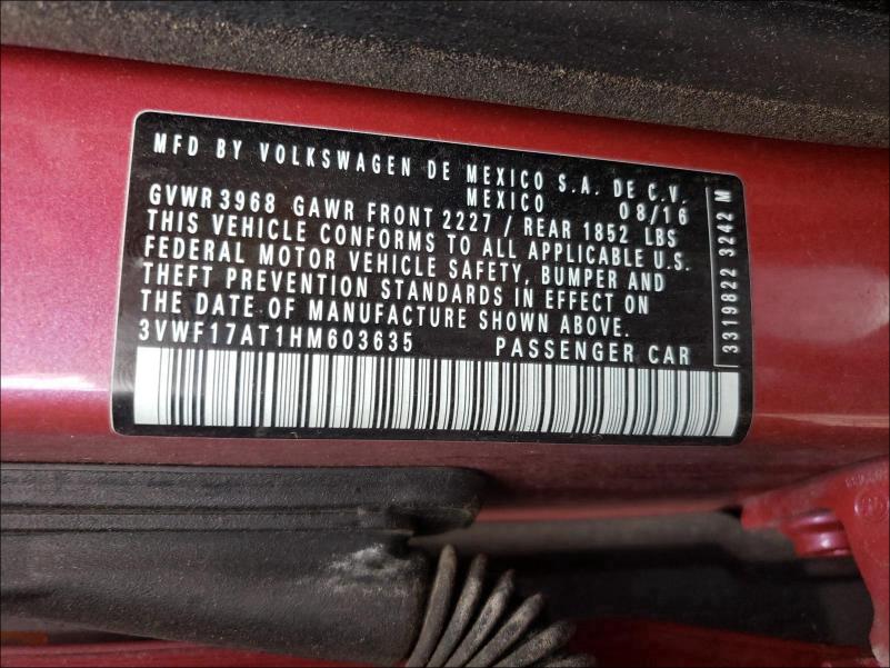2017 VOLKSWAGEN BEETLE 1.8 3VWF17AT1HM603635