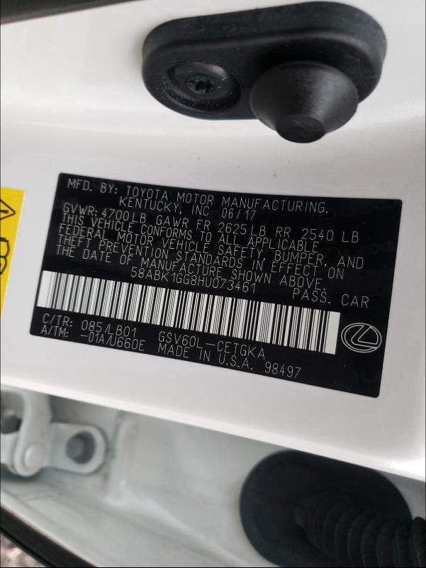 2017 LEXUS ES 350 58ABK1GG8HU073461