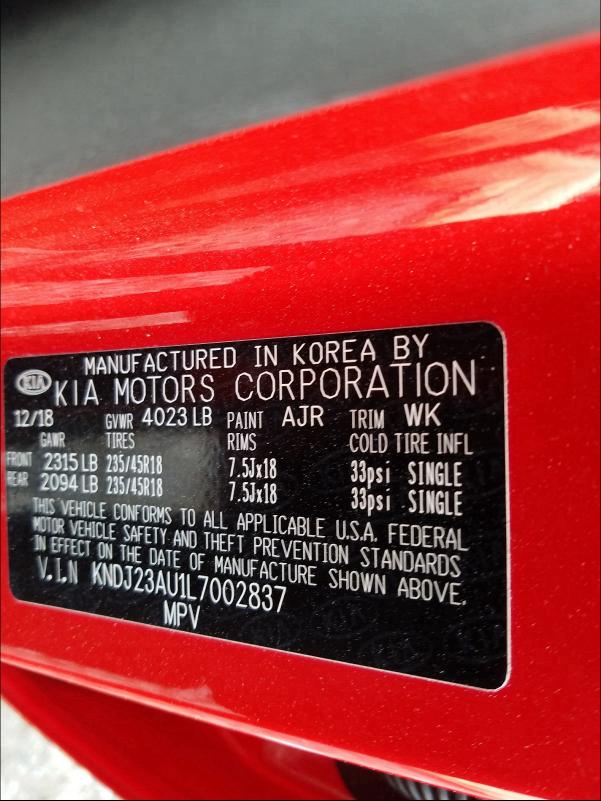 2020 KIA SOUL LX KNDJ23AU1L7002837