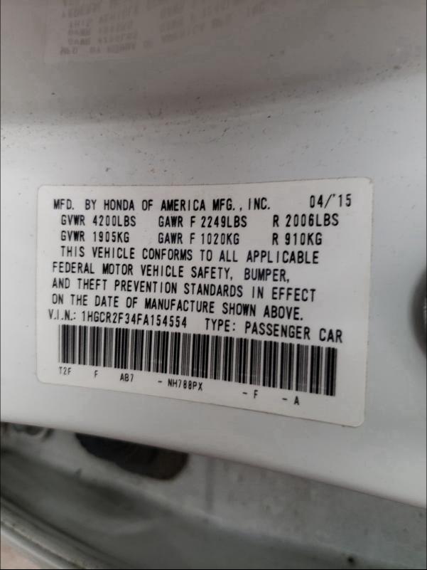 2015 HONDA ACCORD 1HGCR2F34FA154554