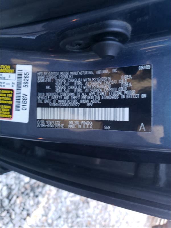 2010 TOYOTA SIENNA CE 5TDKK4CC0AS310972