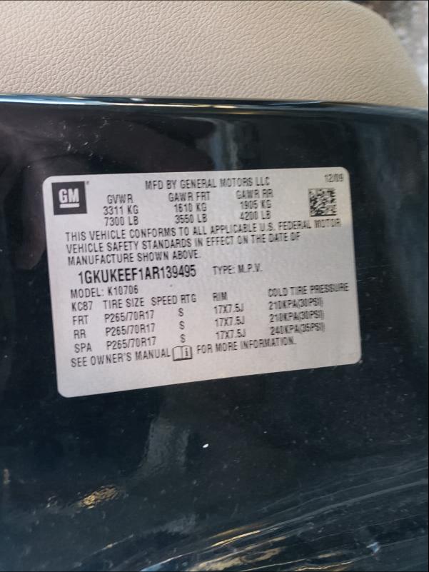 2010 GMC YUKON DENA 1GKUKEEF1AR139495