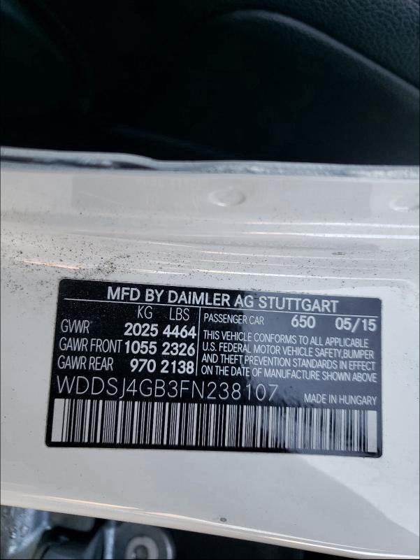 2015 MERCEDES-BENZ CLA 250 4M WDDSJ4GB3FN238107