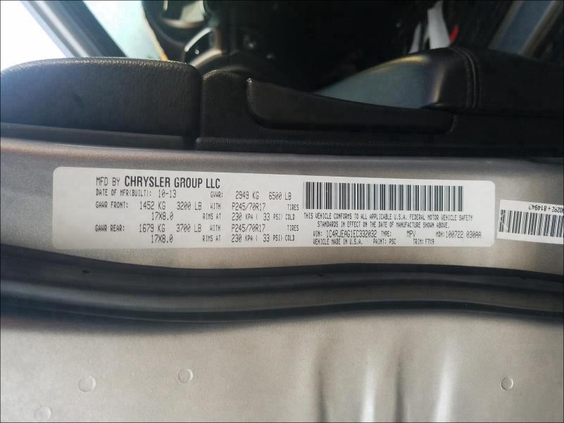 2014 JEEP GRAND CHER - 1C4RJEAG1EC332032