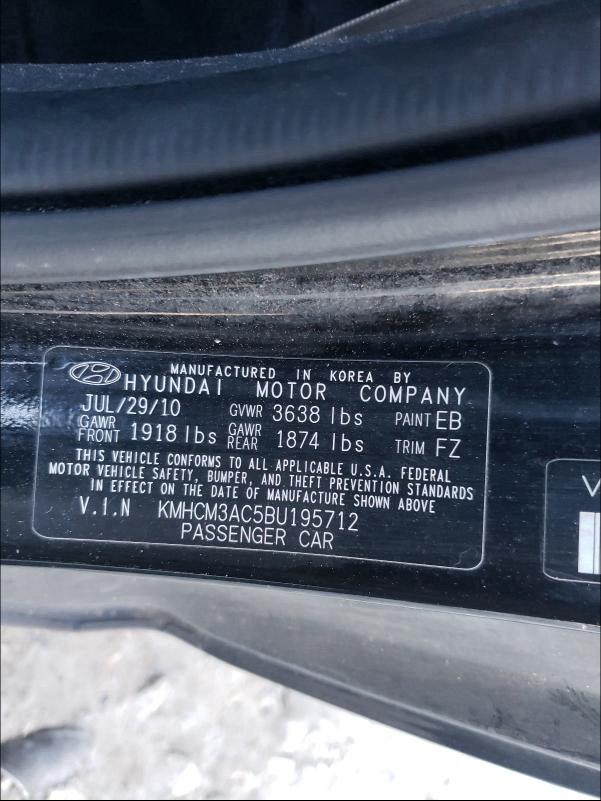 2011 HYUNDAI ACCENT GL KMHCM3AC5BU195712