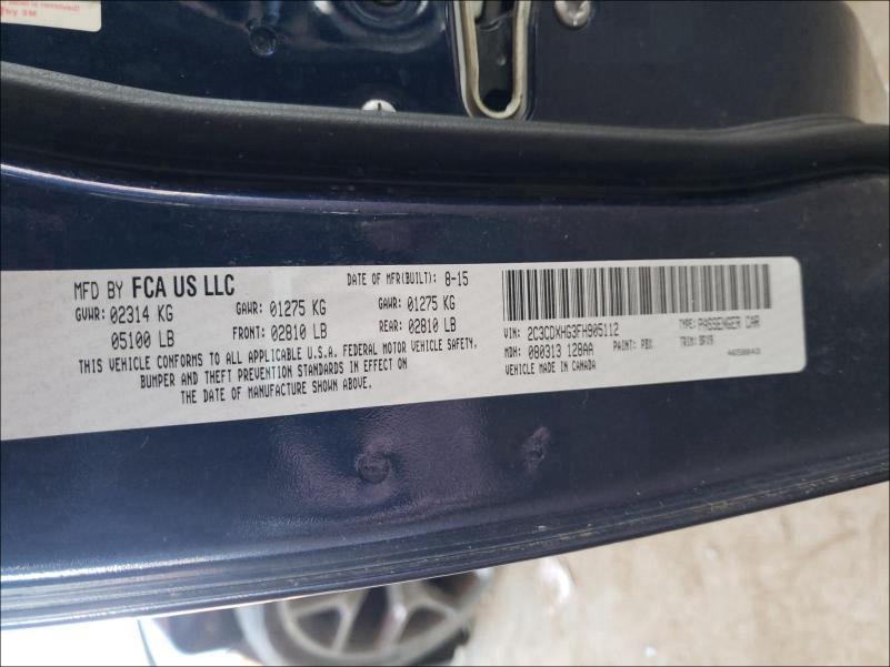 2015 DODGE CHARGER SX 2C3CDXHG3FH905112
